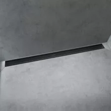   Hansgrohe RainDrain Match Zuhanylefolyó 90 cm, állítható magasságú kerettel, matt fekete 56040670