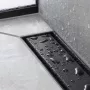 Hansgrohe RainDrain Match Zuhanylefolyó 120 cm, állítható magasságú kerettel, matt fekete 56042670