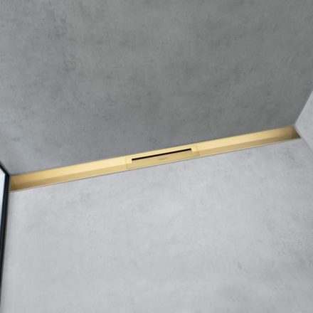 Hansgrohe RainDrain Flex oldalfal mellé zuhanylefolyó 100 cm, vágható, polírozott arany hatású 56053990
