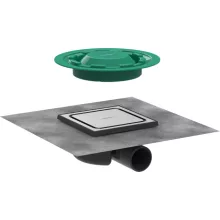   Hansgrohe RainDrain Spot Folyóka 15x15 cm rostély rozsdamentes acél hatású 56055800