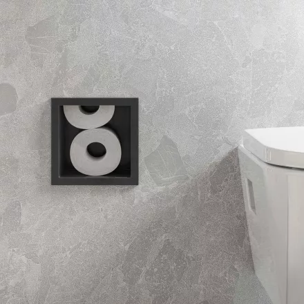 Hansgrohe XtraStoris Original falba süllyesztett WC-papír tároló, matt fekete 56058670