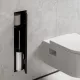 Hansgrohe XtraStoris Rock falba süllyesztett WC kefe és papír tartó, matt fekete 56060670