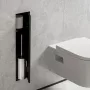 Hansgrohe XtraStoris Rock falba süllyesztett WC kefe és papír tartó, matt fekete 56060670