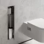 Hansgrohe XtraStoris Rock falba süllyesztett WC kefe és papír tartó, szálcsiszolt rozsdamentes acél 56060800