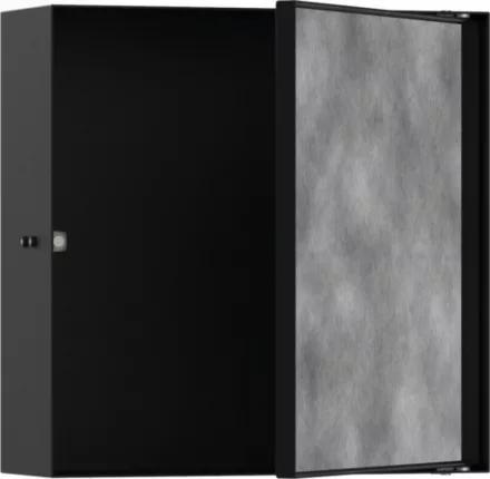 Hansgrohe XtraStoris Rock Falfülke csempézhető ajtóval 30x30x10 cm, matt fekete 56085670
