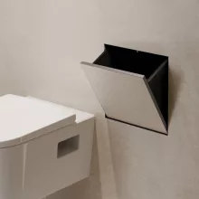   Hansgrohe XtraStoris Rock falba süllyesztett szemetes csempézhető ajtóval 39x39x10 cm, szálcsiszolt rozsdamentes acél 56089800