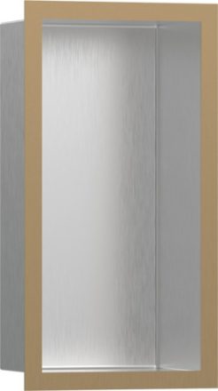 Hansgrohe XtraStoris Individual Falfülke szálcsiszolt rozsdamentes acél felülettel, design kerettel 30 x 15 x 10 cm szálcsiszolt bronz 56094140