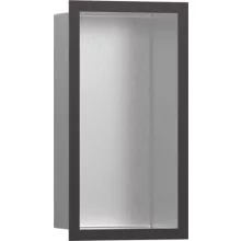   Hansgrohe XtraStoris Individual Falfülke szálcsiszolt rozsdamentes acél felülettel, design kerettel 30 x 15 x 10 cm szálcsiszolt fekete króm 56094340
