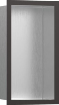 Hansgrohe XtraStoris Individual Falfülke szálcsiszolt rozsdamentes acél felülettel, design kerettel 30 x 15 x 10 cm szálcsiszolt fekete króm 56094340