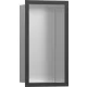 Hansgrohe XtraStoris Individual Falfülke szálcsiszolt rozsdamentes acél felülettel, design kerettel 30 x 15 x 10 cm szálcsiszolt fekete króm 56094340