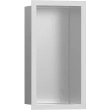   Hansgrohe XtraStoris Individual Falfülke szálcsiszolt rozsdamentes acél felülettel, design kerettel 30 x 15 x 10 cm matt fehér 56094700