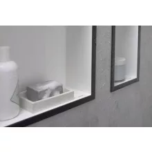   Hansgrohe XtraStoris Individual Falfülke matt fehér színben, design kerettel 30 x 15 x 10 cm szálcsiszolt fekete króm 56096340