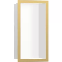   Hansgrohe XtraStoris Individual Falfülke matt fehér színben, design kerettel 30 x 15 x 10 cm polírozott arany hatású 56096990