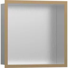   Hansgrohe XtraStoris Individual Falfülke szálcsiszolt rozsdamentes acél felülettel, design kerettel 30 x 30 x 10 cm szálcsiszolt bronz 56097140