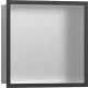 Hansgrohe XtraStoris Individual Falfülke szálcsiszolt rozsdamentes acél felülettel, design kerettel 30 x 30 x 10 cm szálcsiszolt fekete króm 56097340