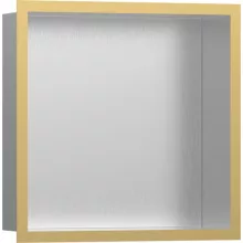   Hansgrohe XtraStoris Individual Falfülke szálcsiszolt rozsdamentes acél felülettel, design kerettel 30 x 30 x 10 cm polírozott arany hatású 56097990