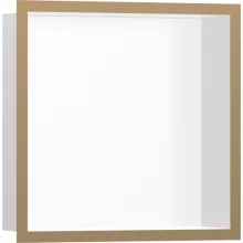   Hansgrohe XtraStoris Individual Falfülke matt fehér színben, design kerettel 30 x 30 x 10 cm szálcsiszolt bronz 56099140