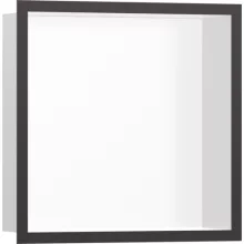   Hansgrohe XtraStoris Individual Falfülke integrált kerettel, 30 x 30 x 10 cm matt fehér/szálcsiszolt fekete 56099340