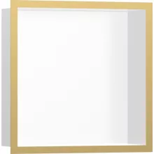   Hansgrohe XtraStoris Individual Falfülke matt fehér színben, design kerettel 30 x 30 x 10 cm polírozott arany hatású 56099990