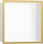 Hansgrohe XtraStoris Individual Falfülke matt fehér színben, design kerettel 30 x 30 x 10 cm polírozott arany hatású 56099990