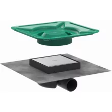   Hansgrohe RainDrain Spot Folyóka 15 x 15 cm rostély, cserélhető rostéllyal rozsdamentes acél hatású 56112800