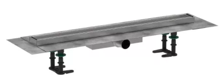 Hansgrohe RainDrain Compact Komplett zuhanylefolyó 700 készlet lapos beépítéshez, szálcsiszolt rozsdamentes acél kivitelben