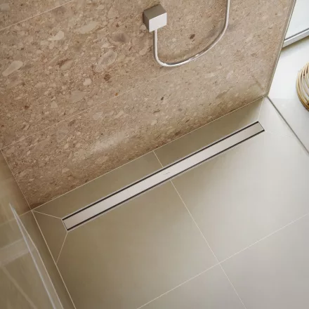 Hansgrohe RainDrain Original zuhanylefolyó 900, szálcsiszolt rozsdamentes acél 56199800