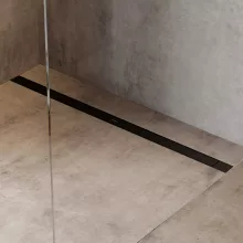   Hansgrohe RainDrain Match Plus zuhanylefolyó 100 cm állítható magasságú kerettel, matt fekete 56217670