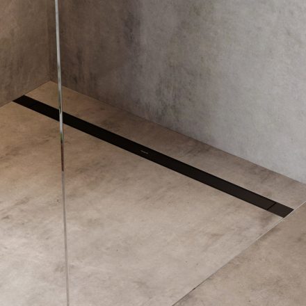 Hansgrohe RainDrain Match Plus zuhanylefolyó 100 cm állítható magasságú kerettel, matt fekete 56217670