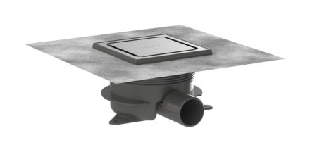 Hansgrohe RainDrain Spot Plus teljes padlólefolyó 150x150 állítható magasságú kerettel, szálcsiszolt rozsdamentes acél 56225800