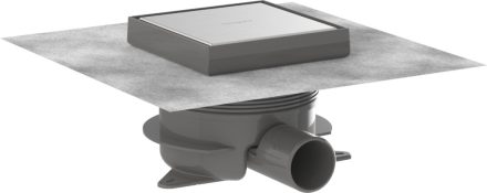 Hansgrohe RainDrain Spot Plus 150 padlólefolyó szett csempézhető hátsó burkolattal, szálcsiszolt rozsdamentes acél 56226800