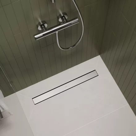 Hansgrohe RainDrain Go zuhanylefolyó 500 csempézhető hátsó burkolat standard/lapos beépítéshez, rozsdamentes acél 56270800