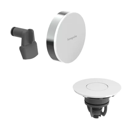 Hansgrohe Exafill push-open kád le- és túlfolyó színkészlet kádtöltővel, magasfényű fehér/króm 58119000