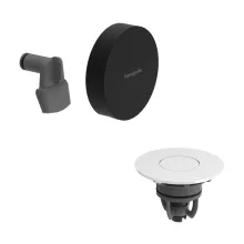   Hansgrohe Exafill push-open kád le- és túlfolyó színkészlet kádtöltővel, magasfényű fehér/matt fekete 58119670