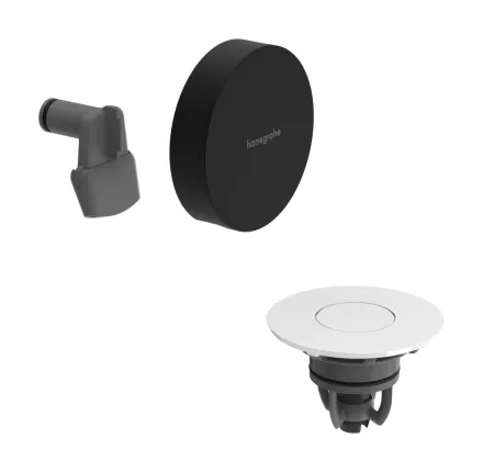 Hansgrohe Exafill push-open kád le- és túlfolyó színkészlet kádtöltővel, magasfényű fehér/matt fekete 58119670