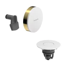   Hansgrohe Exafill push-open kád le- és túlfolyó színkészlet kádtöltővel, magasfényű fehér/polírozott arany hatású 58119990