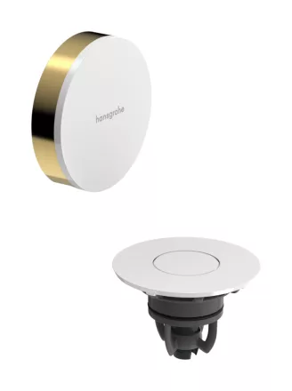 Hansgrohe Flexaplus push-open kád le- és túlfolyó, magasfényű fehér/polírozott arany hatású 58187990