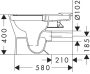 Hansgrohe EluPura Original Q padlón álló szögletes kerámia WC csésze vario kifolyással, fehér 60137450