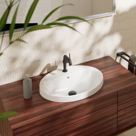 Hansgrohe Xuniva D Pultba süllyesztett mosdókagyló 550x450 csapfurattal és túlfolyóval, fehér 60160450