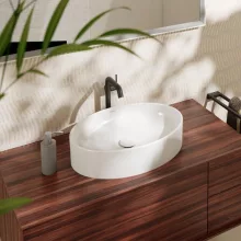   Hansgrohe Xuniva D Pultra ültethető kerámia mosdótál 55x40 cm csapfurat és túlfolyó nélkül 60165450