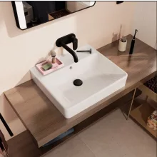   Hansgrohe Xanuia Q kerámia mosdótál 55x48 cm túlfolyóval és csaplyuk nélkül, fehér 60239450