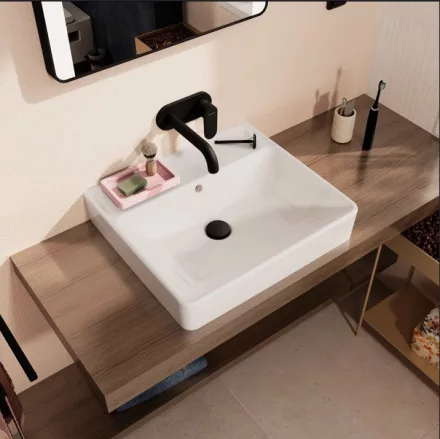 Hansgrohe Xanuia Q kerámia mosdótál 55x48 cm túlfolyóval és csaplyuk nélkül, fehér 60239450