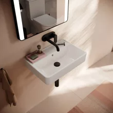   Hansgrohe Xanuia Q kerámia mosdó 60x48 cm túlfolyóval és csapfurat nélkül, fehér 60240450