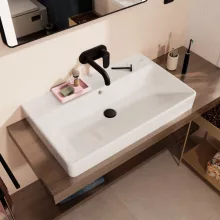   Hansgrohe Xanuia Q kerámia mosdótál 80x48 cm túlfolyóval és csaplyuk nélkül, fehér 60251450