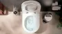 Hansgrohe GladeLake S WC-szett falsík alatti öblítőrendszerrel, WC-ülőkével és öblítőlappal, fehér