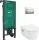 Hansgrohe EluPura Original S WC-szett öblítőrendszerrel, WC-ülőkével és króm nyomólappal, fehér