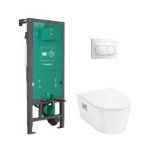 Hansgrohe EluPura Original S beépíthető WC szett fehér nyomólappal és WC ülőkével