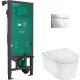 Hansgrohe EluPura S WC-szett falsík alatti öblítőrendszerrel és króm nyomólappal, fehér