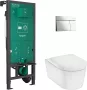 Hansgrohe EluPura S WC-szett falsík alatti öblítőrendszerrel és króm nyomólappal, fehér