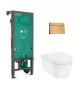 Hansgrohe EluPura S WC-szett falsík alatti öblítőrendszerrel és szálcsiszolt bronz nyomólappal, fehér